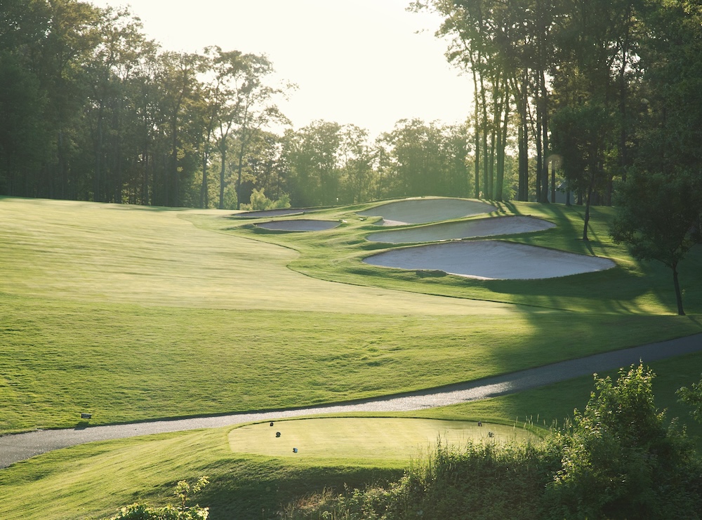 Golf course view from tee